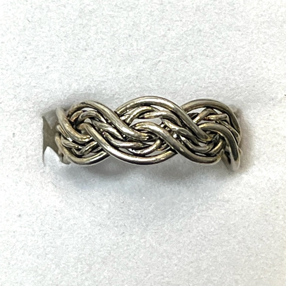 Vintage Sterling Silver Braided Wedding Band Size 6
